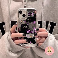 Cute Black Cat Mirror Phone Case For Realme GT 7 5 Pro 3 Neo 7X 7 6 5 SE 240W V70 V60 V60S V23 V23i 