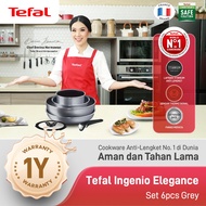Tefal Ingenio Elegance set 6 pcs Grey - Wajan Panci Set Anti Lengket