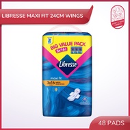 Libresse Maxi Fit 24cm Wings Panty Liner (3x16s) - 48 Pads | Tuala Wanita Libresse | Sanitary Pad