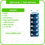 PHILIPS coin cell button battery 1.5V LR54 AG10 V10GA 389 LR1130 SR1130W SR54