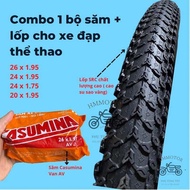 Combo săm lốp (ruột vỏ) xe đạp thể thao 26x1.95 24x1.95 24x1.75