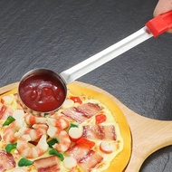 [sillyshuai]Stainless Steel Pizza Sauce Spoon Pizza Spread Ladle Serving Spoon with Long Handle Kitc