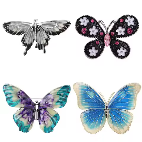 Enamel Butterfly Brooches for Women Unisex Dripping Oil Insect Pins Office Party Friend Gifts Access