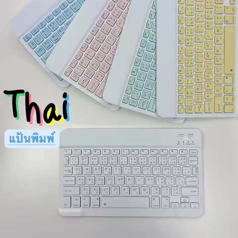Thai language Ultra-Slim Bluetooth Keyboard Portable Mini Wireless Rechargeable for Apple iPad iPhon