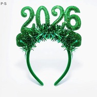 [P·S] 1/4pcs 2026 Happy New Year Headband Numbers Headbands Glitter Sequins Hair Hoop PH