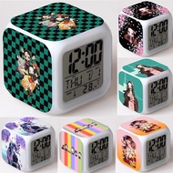 【Best value】 Demon Slayer Print Alarm Clock Boys Girls Students Anime Desk Led Digital Clocks With Date Thermometer Children S