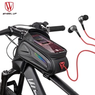 WHeeL UP Waterproof Bicycle Bag Cycling Top Front Tube Frame Bag Large Capacity MTB Road Bicycle 7 In Phone Bag Bike Acc