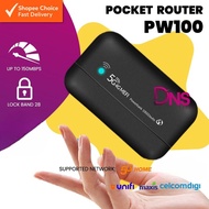 PW100 4G/5G LTE Portable WiFi Router Hotspot | Unlimited Pocket Modem with 10000mAh Powerbank Type-C