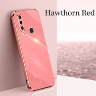 LANLIN For Huawei Y6P Y7A Y8P Y9S Phone Case 6D Plating Soft Casing Silicone Square Frame Shiny Blin