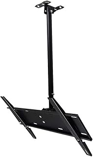 TV Mount,Sturdy Ceiling TV Mount for 40-70 Inch Flat Panel Tesions, Articulating Hanging Swivel TV Pole Bracket Adjustable Height 50kg Capacity, Black