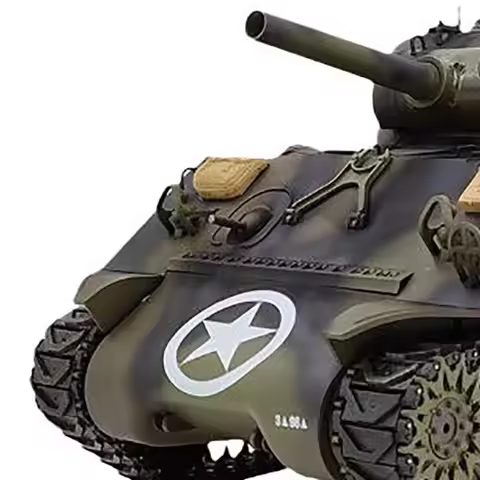 1/16 Plastic Henglong 7.0 RC Tank M4A3 Sherman 3898 320° Turret Barrel Recoil BB IR Smoking Steel Ge