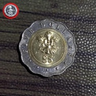 Koin singapura 5 dollar bimetal