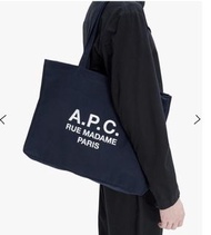 A.P.C. Madame Diane Shopping Tote Bag  法系厚帆布刺繡logo大袋托特包