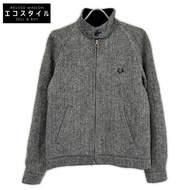 Fred Perry x Harris Tweed J8150 灰色人字紋羊毛哈靈頓夾克，36 碼 [二手]