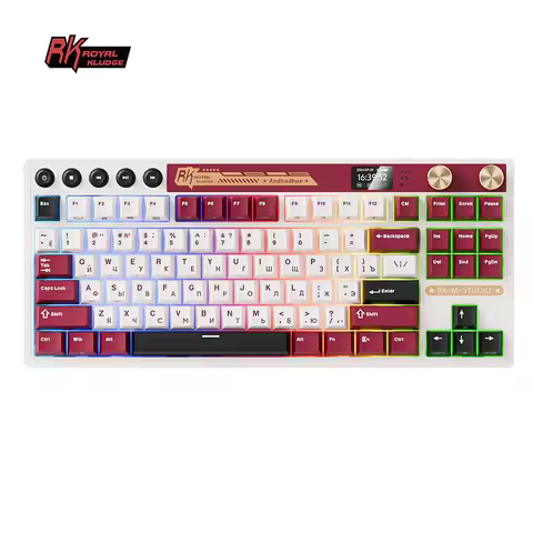 ROYAL KLUDGE RK M87 Wireless Mechanical Keyboard 87% Hot-Swappable RGB Bluetooth/2.4G/USB-C Gamer Ke