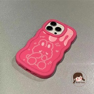 Cute Line Rabbit 3D Wave Phone Case For OPPO A60 A40 A40M A3 A3X A18 A38 A98 A79 A78 A76 A96 A58 A57