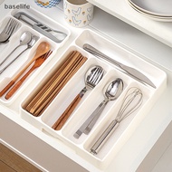 [baselife] 4/5 Compartments Cutlery Organizer Daily Drawer Divider Tray Rectangle Easy Clean Home Kitchen Spoon Fork Separation Box [SG]