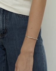 KHARYS Wave bangle - Silver 925 Mininal Freeform bracelet กำไลเงินแท้ กำไลมินิมอล