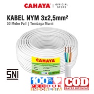 CAHAYA - Kabel Listrik NYM 3 x 25mm 50 Meter Full / Kabel Tembaga Murni PVC SNI