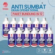 Paket Bundling isi 12 pcs Toyama Anti Sumbat Drain Opener 500ml