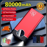 PowerBank 80000mAh 100% Original Clock Design High Capacity Protable Power Bank Metal Frosted Dual LED Light