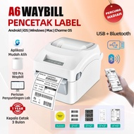 TIMOZIA A6 Bluetooth Thermal Printer | AWB Waybill, Barcode, Shipping Label | USB , BT & I0S | 4inci
