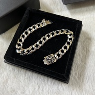 Chrome Hearts 925Silver Bracelet Cruciate Flower Light Plate Bracelet Vintage Affordable Luxury Fash