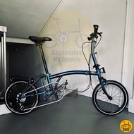 Crius Trifold 18” • 10 Speeds Shimano Tiagra Litepro K-Pro Chameleon Blue Silverock Folding Foldable Foldie Bicycle Bike