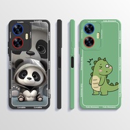 เคสสำหรับ Realme C55เคส RMX3710รูปไดโนเสาร์แพนด้าน่ารักเคสโทรศัพท์แบบนิ่มที่เป็นซิลิโคนเหลว