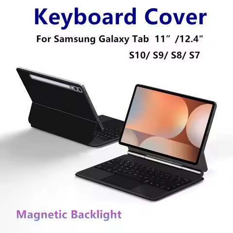 Keyboard Case For Samsung Galaxy Tab S10+ S9+ FE+ S8+ S7 FE Plus 12.4 Inch S9 FE S8 S7 11 Tablet Mag