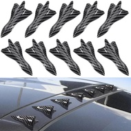 10Pcs Universal Rear Roof Shark Fins Spoiler Wing Kit Car Roof Spoiler Bumper Spoiler Shark Fin Diff
