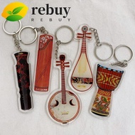 REBUY Guitar Model Pendant, Cello Clarinet Guitar Acrylic Keychain, Gibson Key Ring Saxophone Ukulel