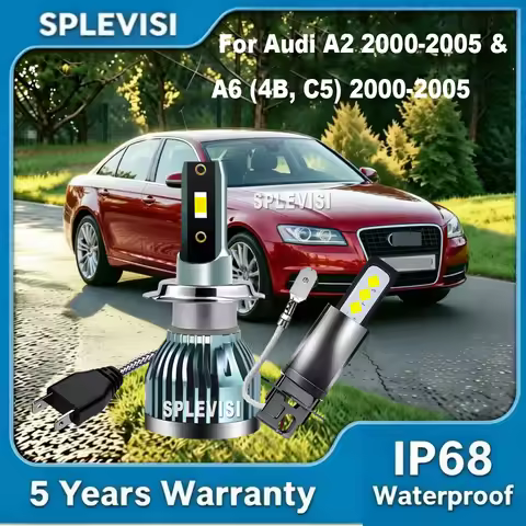 1:1 Size LED Headlight Foglight 12v For For Audi A2 2000 2001 2002 2003 2004 2005 & A6 (4B, C5) 2000