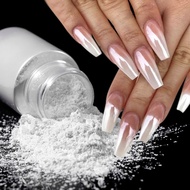 10g Pearl Nail Powder Shimmer Mirror White Chrome Nail Pigment Rub Mermaid Wedding Glitter Dust Gel 