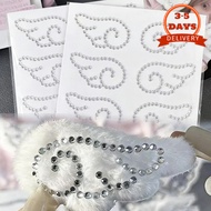 [3-5 DAYS DELIVERY]1/2/4 Sheets Sticker 3D Silver Rhinestone Self Adhesive Stickers for Phone Face N