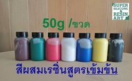 ขนาดประหยัด สีผสมเรซิ่น &amp; Epoxy Resin &amp; ยางซิลิโคน สีทึบสูตรเข้มข้น จำนวน 1 กระปุก สีสดติดทนนาน ใช้ผสมเรซิ่นได้มากถึง 10kg Epoxy Resin Color