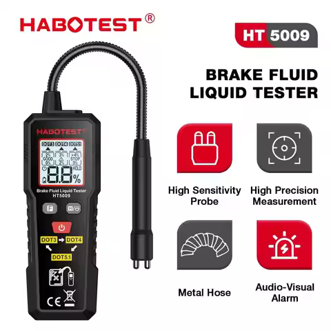HABOTEST HT5009 Brake Fluid Liquid Tester Brake Oil Detecting Meter High-Precision Automobile Brake 