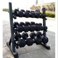 Dumbell / Dumbbell set/ Hexagon dumbell set with dumbell rack / 包胶哑铃套装