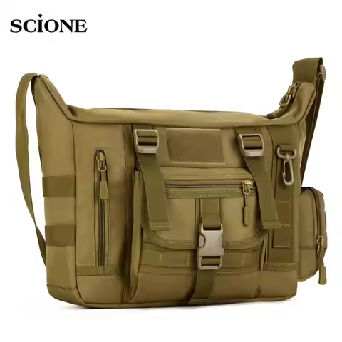 14 Inch Tactical Sling Bag Men's A4 Document Molle Messenger Sport Crosscody Bags Sling Laptop Shoul