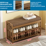 LZD Shoe changing stool solid wood home door sitting wearing shoe stool shoe cabinet stool integrate