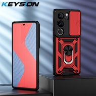 KEYSION เคสโทรศัพท์เกราะกันกระแทก V29เคสสำหรับ VIVO ขนาด5G V29e 5G ขาตั้งโทรศัพท์ป้องกันเลนส์กล้องสไ