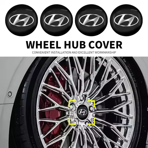 4Pcs Car Hub Center Sticker Wheel Hub Cap Styling For Hyundai I10 Elantra Getz Sonata XG Terracan Co