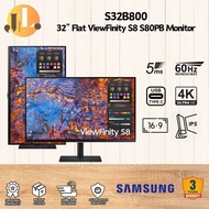 Monitor SAMSUNG 32" Inch ViewFinity S8 S80PB S32B800 IPS 4K Pivot HDMI USB-C Official Warranty