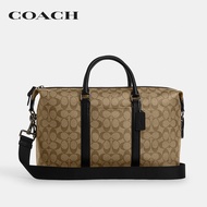 COACH กระเป๋าเดินทางผู้ชายรุ่น Ellery Hold All In Signature Canvas CP048 QBKHA สีครีม
