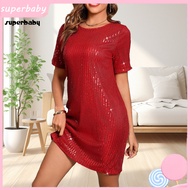 Soft Lightweight Fabric Sequin Mini Dress - Perfect for Parties & Clubs