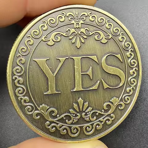 Yes or No Bronze Coin Retro Coin Collectibles Decision Challenge Coin Double Sided Yes No Decoration