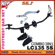 LC135 5S LC5S FOOTREST BAR SET WITH GEAR LEVER & FOOTREST STAY LC5S FOOTREST STEP KAKI BESI DEPAN