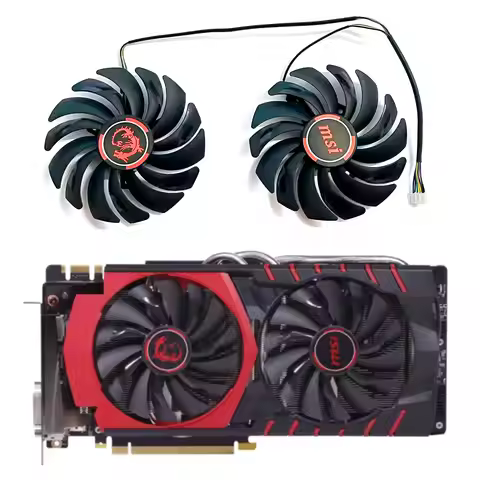 New ball cooling fan 4pin 95MM PLD10010S12HH Suitable for MSI Radeon R9 390X 390 380 R7 370 8GB GAMI