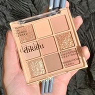 DIKALU Milk Tea Eyeshadow Palette Pearlescent Matte Jiugongge Eyeshadow Transparent 9 Color Eyeshado