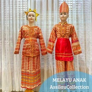 baju adat melayu/riau//pakaian adat daerah melayu/riau ukuran anak